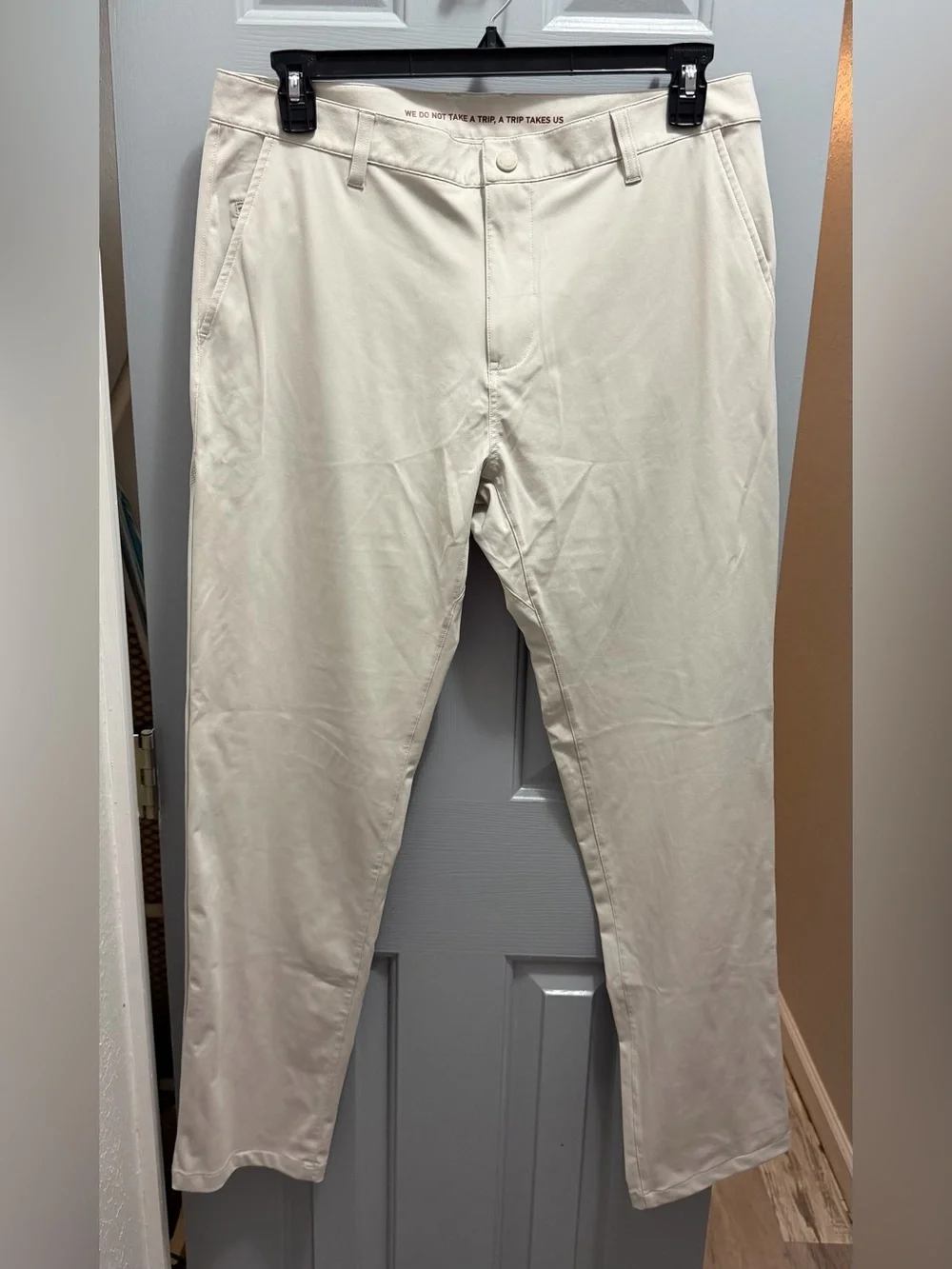Rhone Commuter Pants Mens 35 Beige Technical Performance Trousers Golf 100161